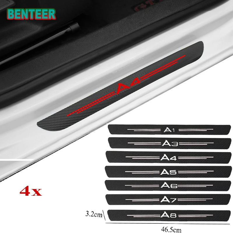 4 шт. карбоновые дверные пороги для Audi A3 A4 A5 A6 A7 A8 TT Q3 Q5 Q7 A1 B5 B6 B7 B8 B9 8P 8V 8L C6 C5 C7 4F |