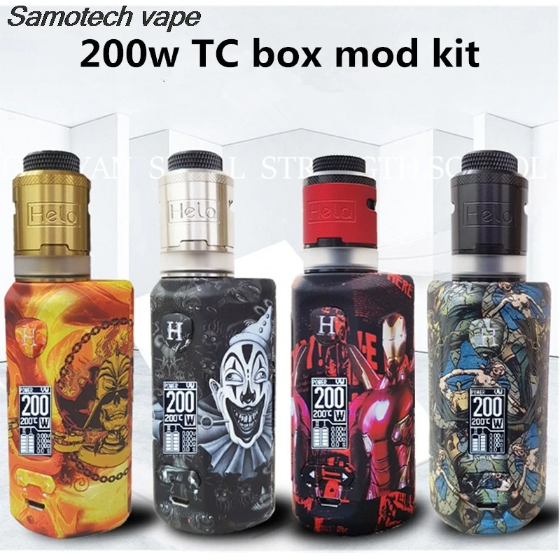 

High quality Engeston Hela v2 200w box mod by Dual 18650 Battery RDTA RDA tank Temperature Control E-cigarette Mod Starter kits