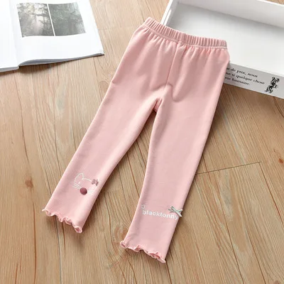 VIDMID Cute Rabbit Printed Girls Pants Winter Warm trousers Kids Baby Warm long pants clothing 2-6 years children pants 7071 28 - Цвет: as photo