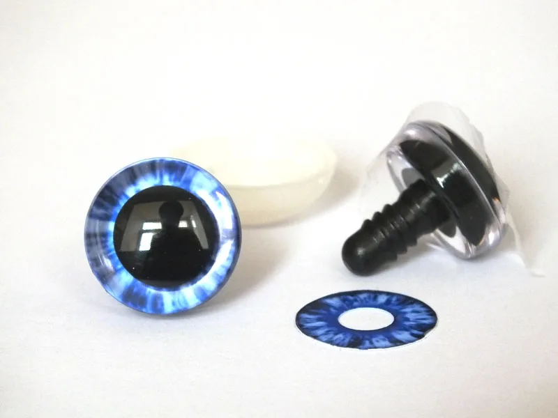 20pcs 14-40mm round plastic clear toy safety eyes + glitter sheet + hard washer for plush doll findings-size option