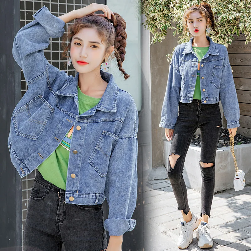 

Photo Shoot 2019 Autumn Hong Kong Style Smell GIRL'S Short Jeans Coat Women's Korean-style Cowboy Clothing Jacket Fashion