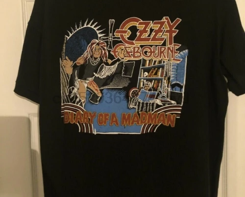 Редкий! Винтажная Черная Мужская футболка OZZY Осборна с дневником сумасшедшего