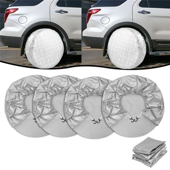 

4 Pcs 27-29inch Tire Covers , Wheel Covers for RV Trailer Camper Protector,Waterproof Sun Rain Frost Snow
