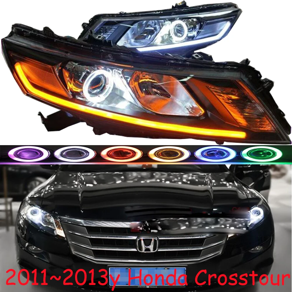 

1 комплект 2011 ~ 2013y автомобиля bupmer головной светильник для Crosstour головной светильник автомобильные аксессуары светодиодный DRL ксеноновые противотуманные фары для Crosstour фары