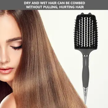 

Professional Gray Comb Hair Brush Hairdressing Styling Tools with Tail Needle Head Massage Relaxation Pain Relief Health Care