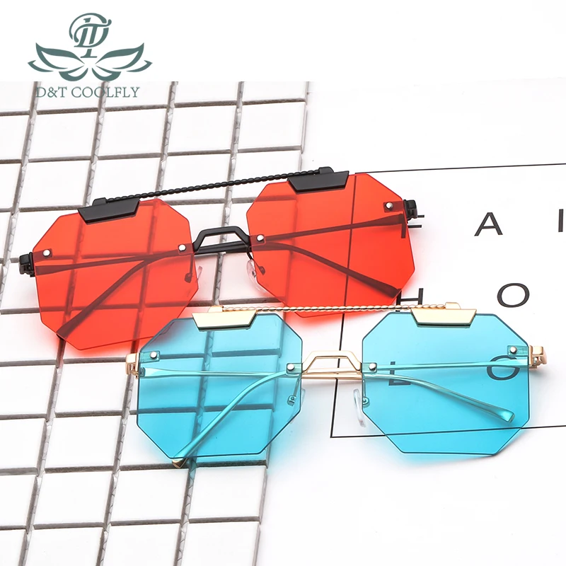 

D&T 2020 New Fashion Shield Sunglasses Women Men Color Lens Alloy Metal Frame Vintage Luxury Party Sexy Square Sunglasses UV400