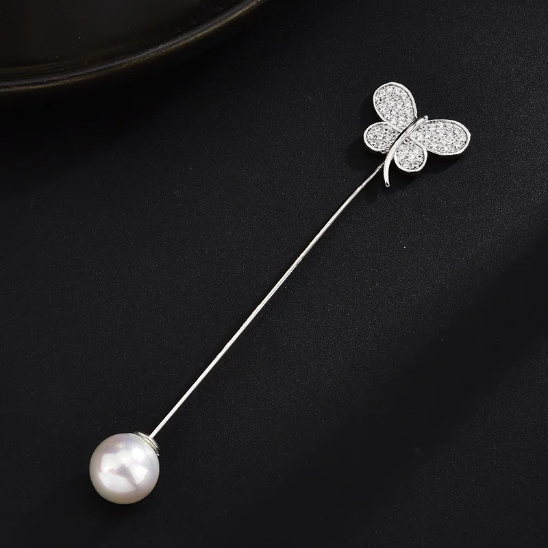 

Fashion Korean-style Zircon Brooch Top Grade Elegant Animal A- line Brooch Versatile Suit Overcoat Corsage Brooch Accessories