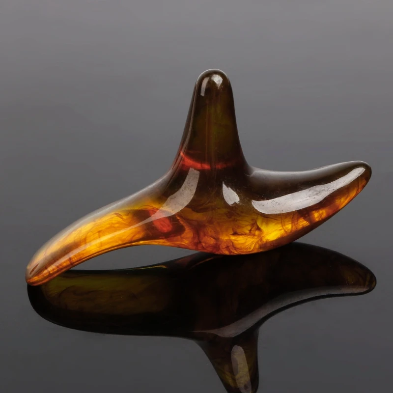 

Amber Resin Wax Triangle Foot Feet Massager Gua Sha Acupuncture Shiatsu Tool