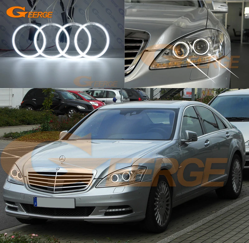 Для Mercedes Benz S Class W221 2010 2011 2012 2013 facelift отличный ультра яркий CCFL ангельские глазки halo