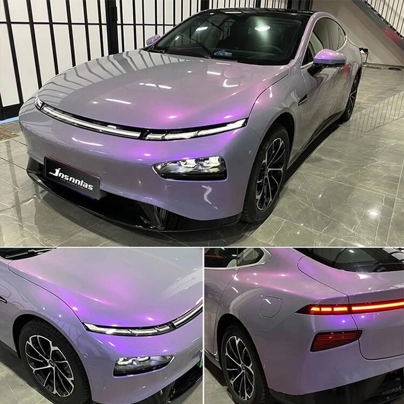 Gloss Dark Gray Shift to Lilac Purple Flip Chameleon Vinyl Car Wrap Film  Roll