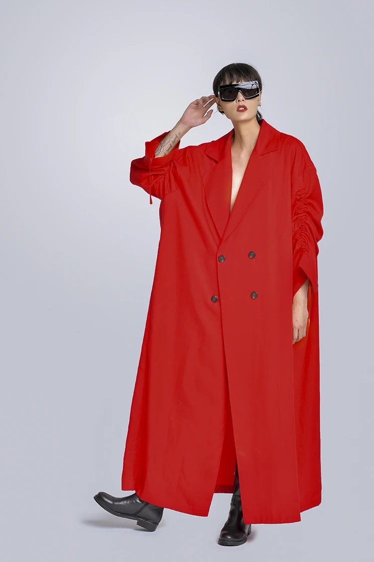 MISHOW Milan Fashion Week весна/лето Женское пальто с отложным воротником и длинным рукавом Красная куртка Женское пальто Look-12