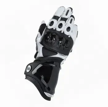 

White Black Motorcycle Leather Moto GP PRO Long Gloves Racing Motorbike Gloves