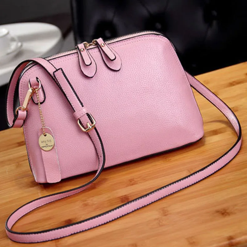 Роскошный клатч из искусственной кожи, сумки через плечо для женщин, модные однотонные женские сумки высокого качества, дизайнерские сумки - Цвет: Розовый