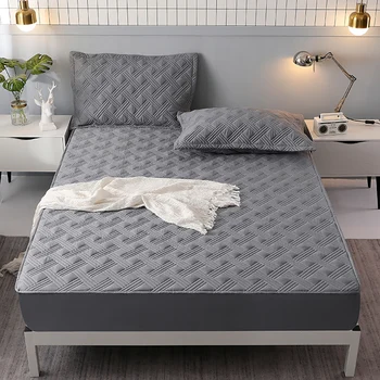 

Warm 100% Polyester Microfiber Soft Elastic Fitted Sheet Quilt Cover Bed Cover 2 Pillow cases Suitable For King Size