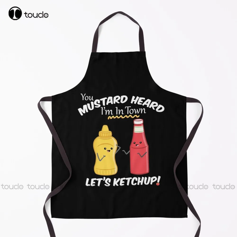 

New Let'S Ketchup Apron Black Aprons For Adults Unisex