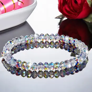 

Crystal Bracelet Handmade Glass Beaded Stretch Bracelets For Women Fashion Jewelry