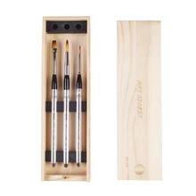 Высокое качество PBT770 3 шт./компл. taklon волосы латунная обойма алюминиевая крышка деревянный корпус акварельный контейнер для мытья кистей Набор