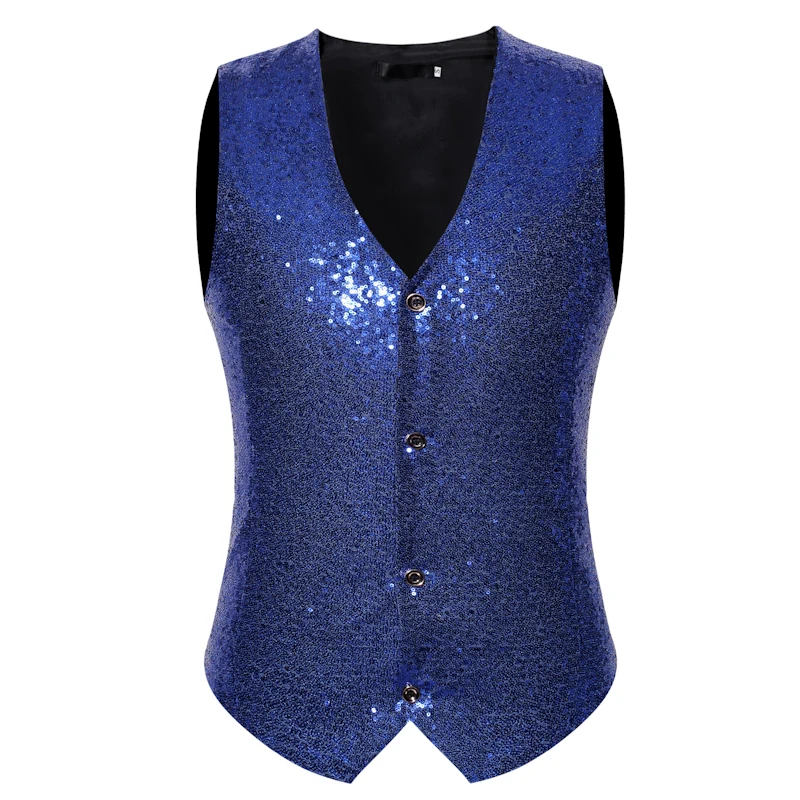 

Vest European code personality nightclub style men's casual wild four button vest men's fashion sequins casual large size vest