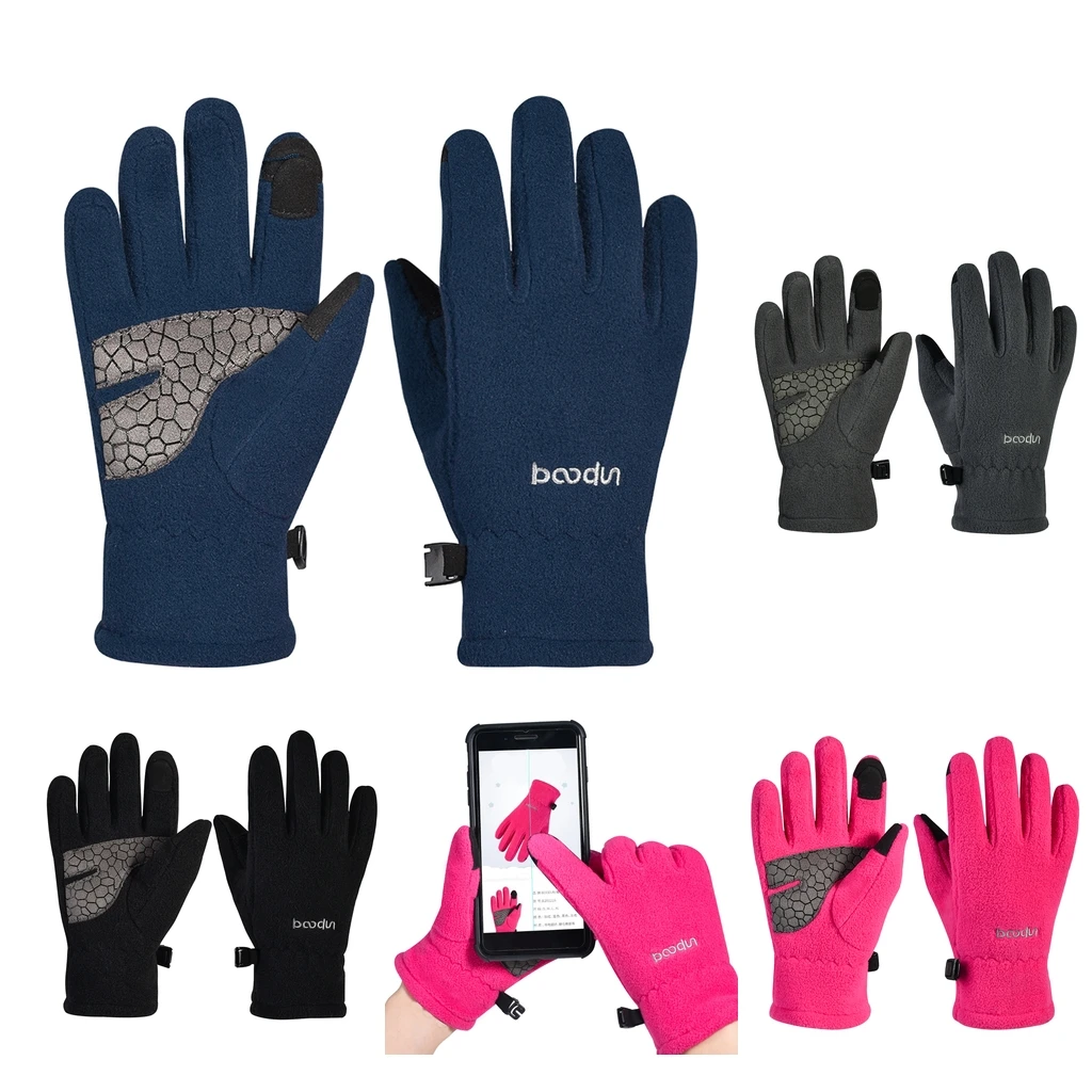 Kids Cycling Gloves Winter Warm Bike Full Finger Gloves Riding Winter Touch Screen Snow Windstopper Gloves