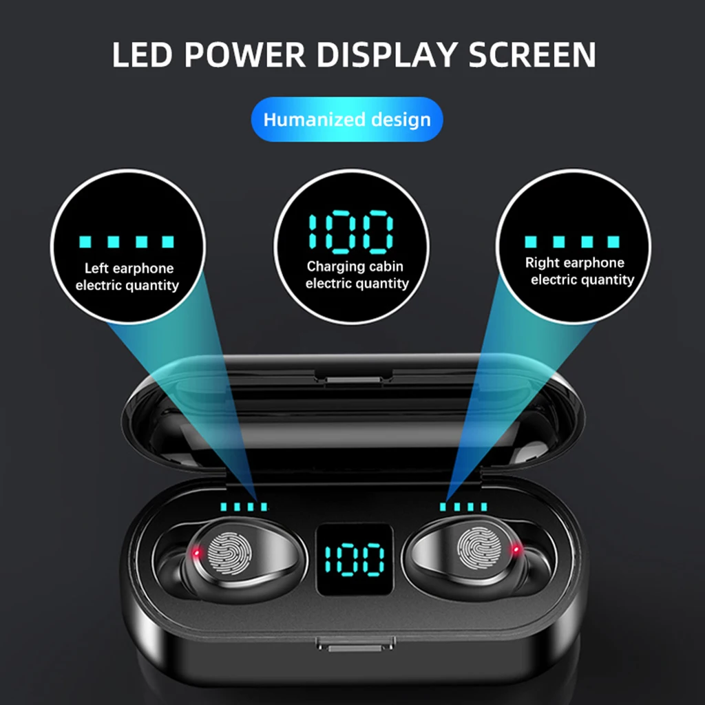 Bluetooth V5.0 Earphones Wireless Headphones With Microphone Sport Waterproof Headsets Earbuds 2200mAh Charging Box For Android