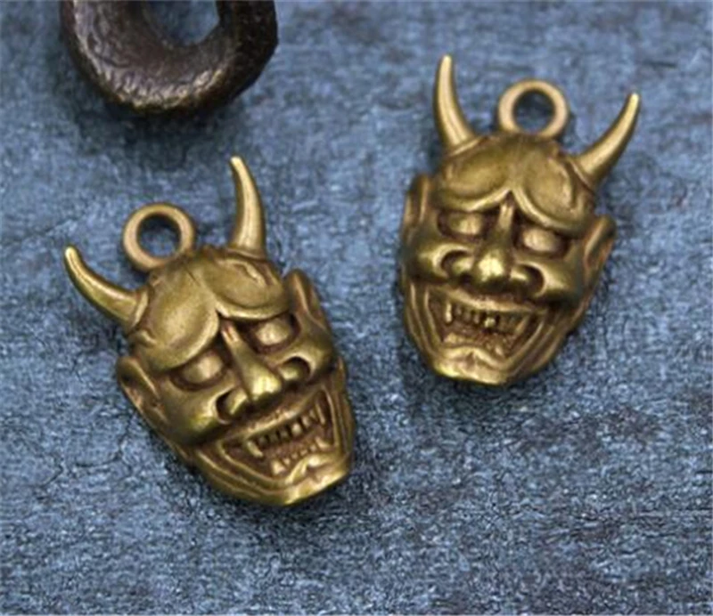 1 шт. латунная подвеска Hannya в стиле ретро ручной работы брелок аксессуары для