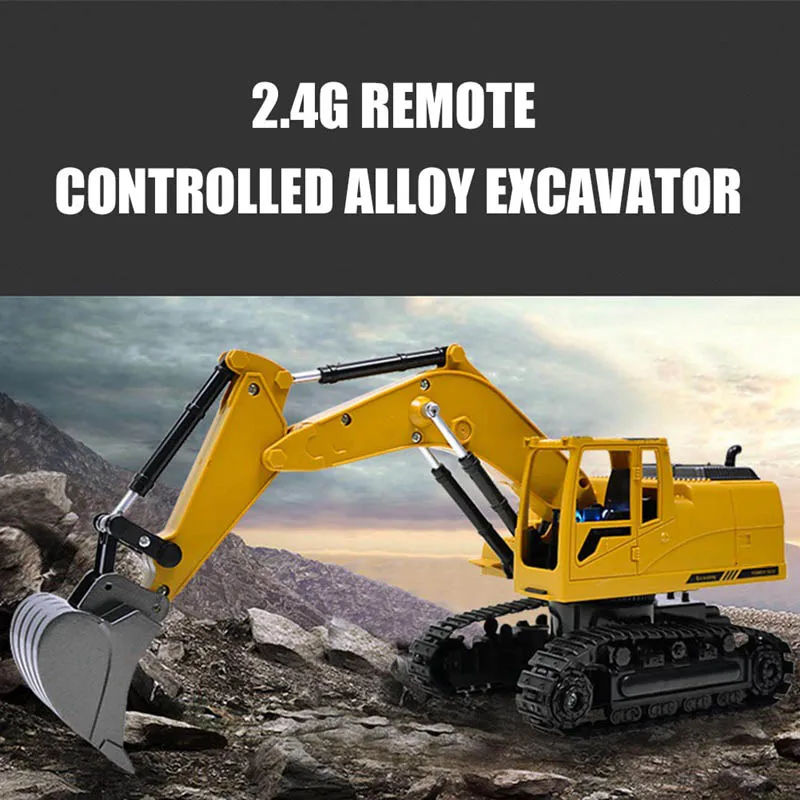 Моделирование RC экскаватор музыкальные игрушки детские мальчики игрушки для грузовых автомобилей RC подарки RC инженерный автомобиль трактор