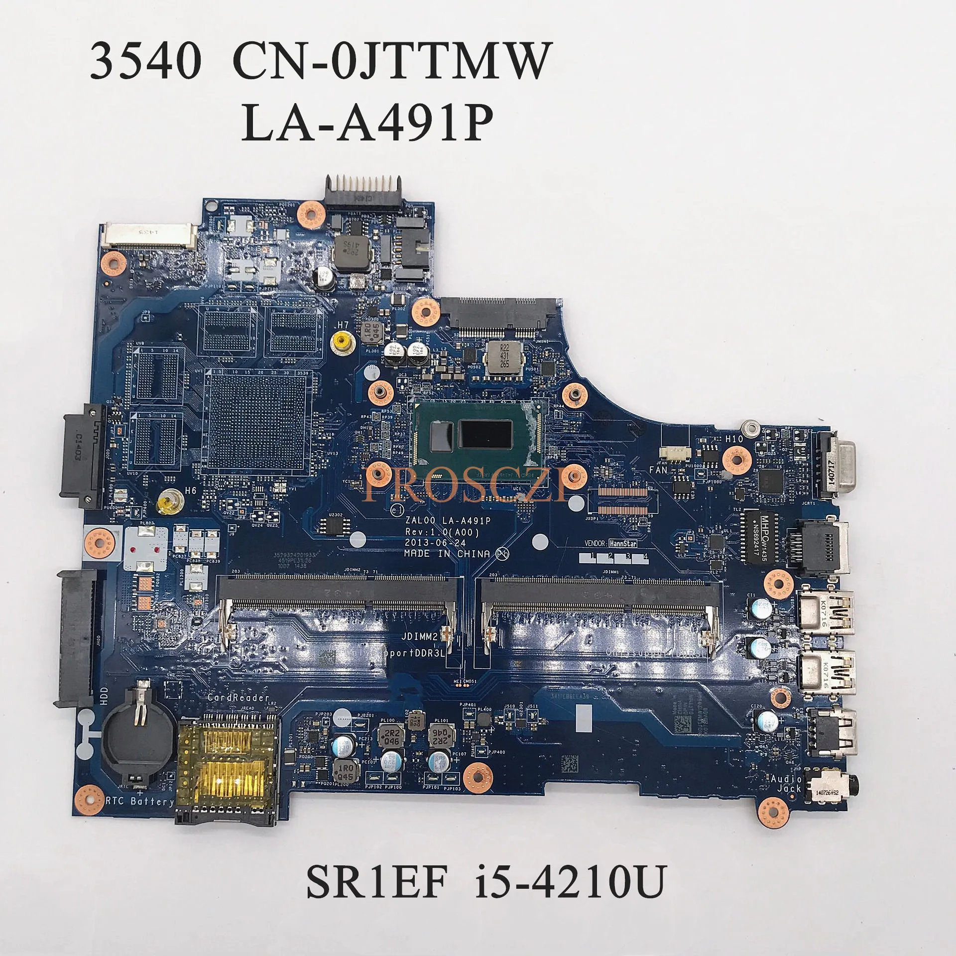 Высокое качество материнская плата для ноутбука DELL 3540 CN-0JTTMW 0JTTMW LA-A491P с