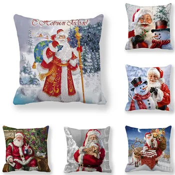 

Christmas Ornaments Happy New Year 2021 Merry Christmas Decorations for Home Navidad Natal Home Decor Cushion Cover 45x45cm