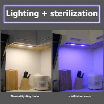 

6W Under Cabinet Wardrobe LED Light USB Rechargeable UV Disinfection Motion Sensor Magnetic Closet Light Bar kill bacteria Virus