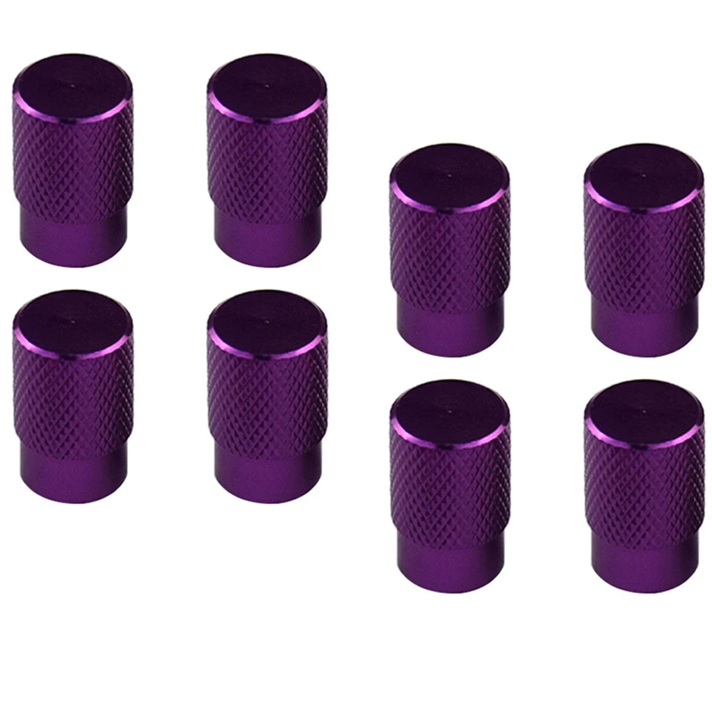 8pcs Automatic Car Bicycle Wheel Tire Valve Stems Cap Dustproof Cover Purple