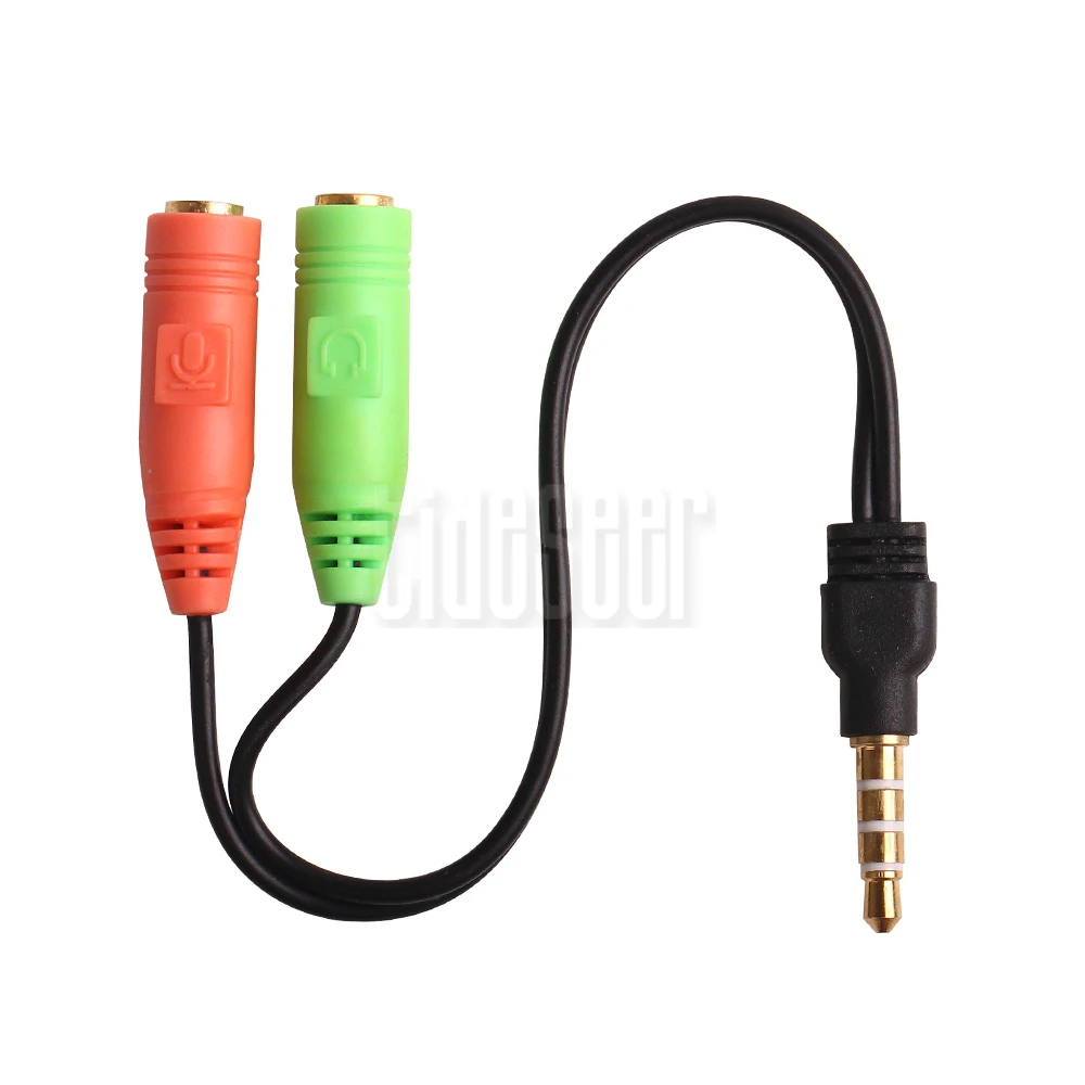 Audio Splitter Cable 3 5mm 1 Male to 2 Dual Female Aux Cord For Headset Earphone Headphone MP3 4 Stereo Plug Adapter 2000pcs