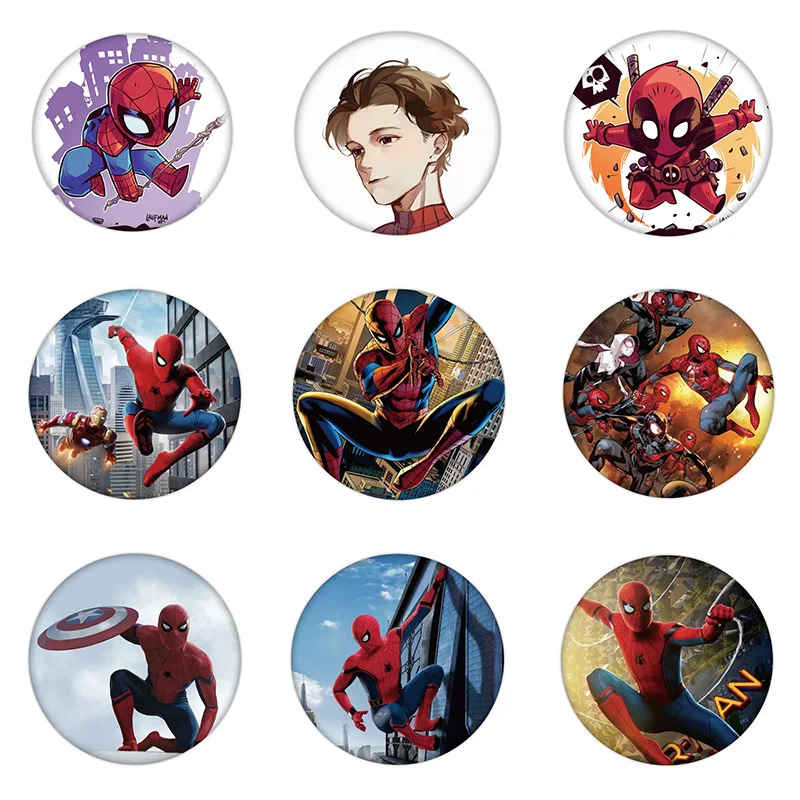 1 шт. Новое поступление значок героя Marvel Человека паука пластиковая брошь милое