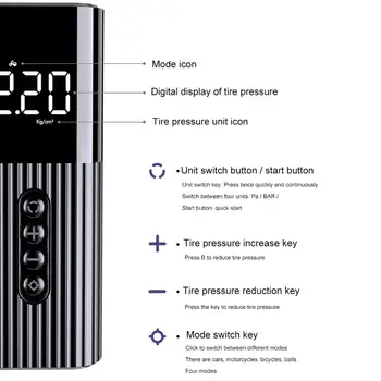 

Universal Tyre Inflator Cordless Portable Compressor Digital Car Tyre Pump 12V 150PSI Rechargeable Air Pump Tires Balls