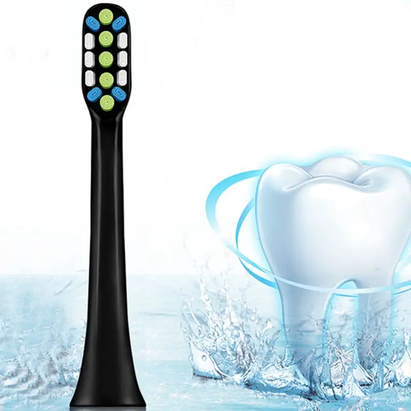 4 Pcs Sonic Electric Toothbrush Head Fur, Electric Toothbrush Replacement Head Black& 1 Pcs Coffee Flour Sugar Stainless Steel