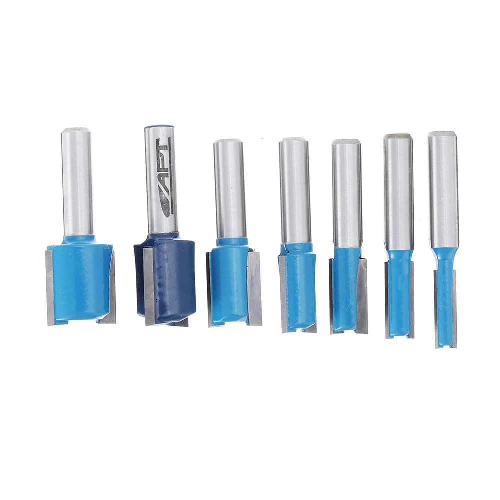 

DANIU 7Pcs 8mm Striaght Shank Router Bit Swallow Tail Woodworking Etching Milling Cutting Tools For Wood Cutter Tool
