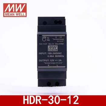 

Original Mean Well HDR-30-12 DC 12V 2A 24W meanwell Ultra Slim Step Shape DIN Rail Power Supply