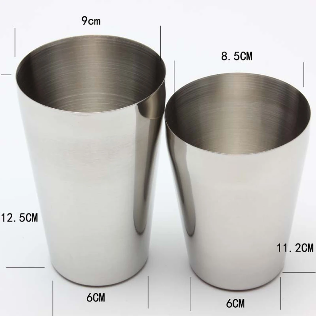 2x Professional Stainless Steel Boston Shaker Set Bar Mixing Tin Can 2 Model Set Cocktail Martini Shaker BAR Bartender Tool Set
