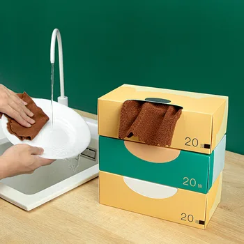 

Wholesale 30 PCS Absorbent Lint-Free Kitchen Cleaning Removable Oil-Free Non-Disposable Lazy Rag Water Dish Cleaning Cloth F0000