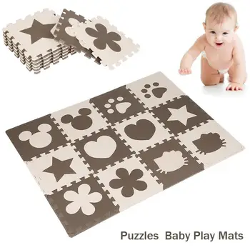 

12 Pcs EVA Multiple Patterns Game Mat Baby Nursery Climbing Pads Children Floor Mat Kids Puzzle Mat Activitys Toys Coffee HWC