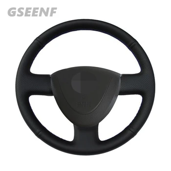 

Car Steering Wheel Cover For Honda City 2002-2008 Fit Jazz 2001-2007 Black Hand-stitched Comfortable and Soft Artificial Leather