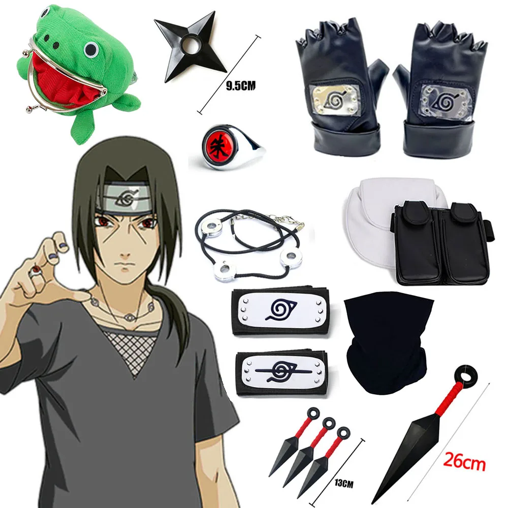 Set Anime Naruto Uchiha Itachi Kakashi Accessori Cosplay Guanti Naruto Maschera Kunai Ninja Action Figure Prop Stuff Giocattoli Per Bambini