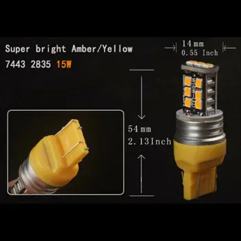 

Car Turn Signal light Auto 12V 7443 LED Yellow Brake Bulb Side marker lamp