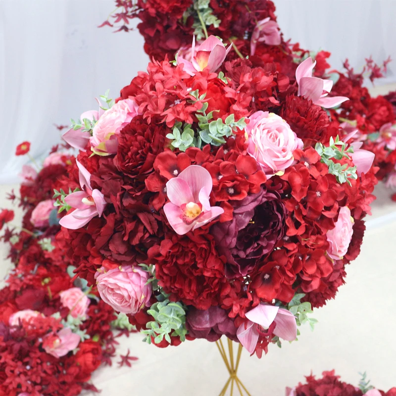 JAROWN Custom Wedding Color Artificial Rose Hydrangea Garland Set Wedding Background Decoration Flower Ball Arch Home Party Decor (6)