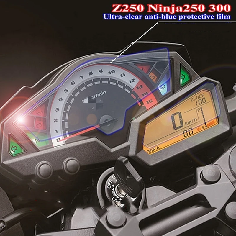 

Motorcycle Speed Instrument Cluster Scratch Protection Film Screen Protector Blu-ray Fit For kawasaki Z250 ninja250 ninja300