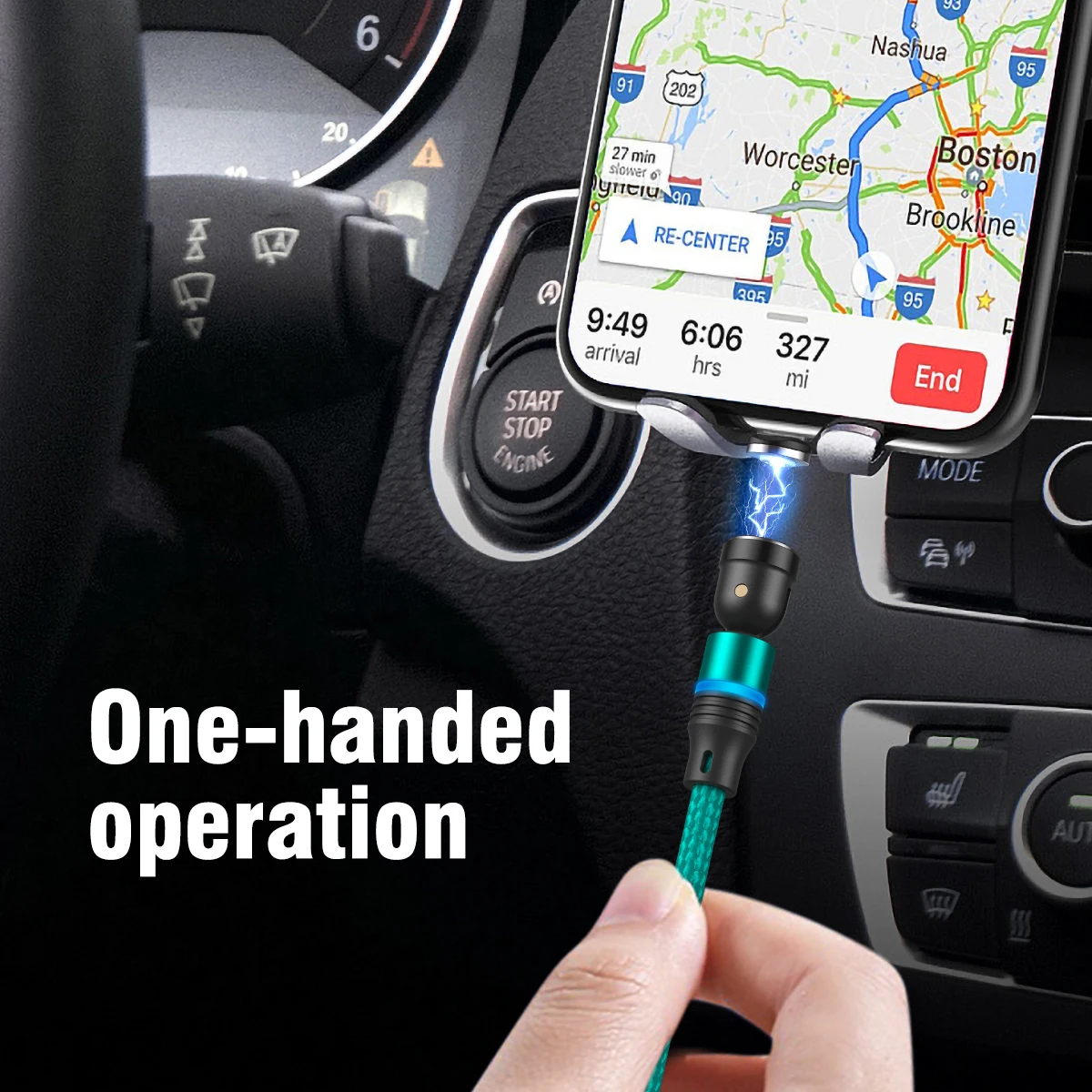 AUFU 540° Rotating Magnetic Charging Cable with USB and Type C Connections