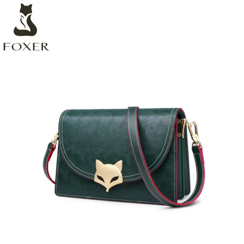 FOXER женская кожаная сумка модные сумки через плечо из воловьей кожи для женщин Роскошные сумки женские сумки дизайнерские сумки бренд