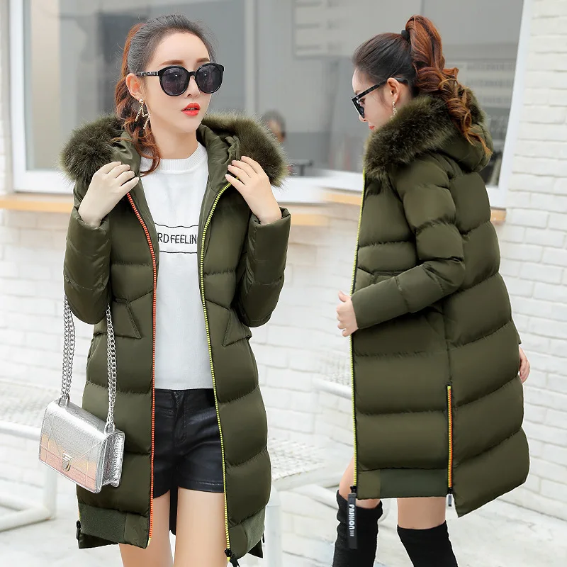 

Cotton-padded Clothes Women's Mid-length 2018 New Style Winter Slim Fit Slimming down Jacket Cotton-padded Clothes Winter Coat F