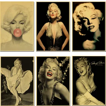

movie actress beauty Marilyn Monroe Retro Poster Vintage poster Wall Decor For Home Bar Cafe