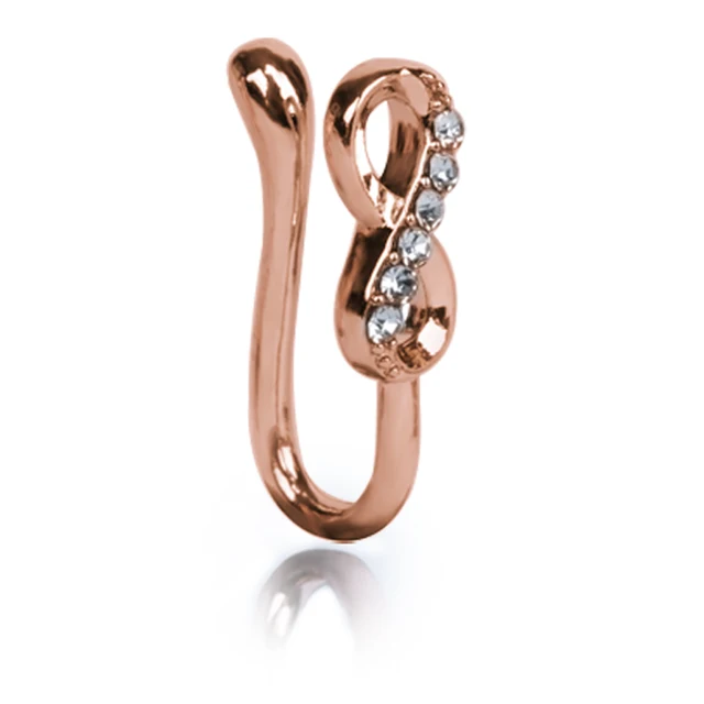 Fake Nose Piercing Ring Nose Cuff And Stud Jewelry Cooper Curve Shape Nose Clip Non Piercing Nose Ring Clip Ear Clip 1-rosegold