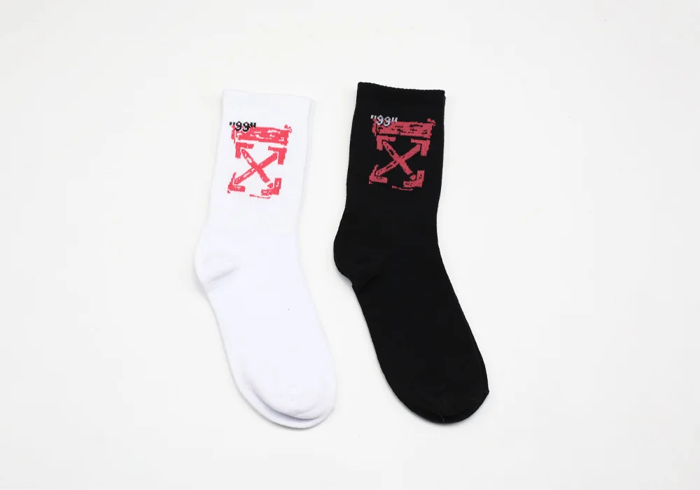 Fashion Socks Ow Offwhite Arrowhead Cordon Socks MEN'S AND WOMEN'S Socks European And American Streets Solid Color Long Socks CO